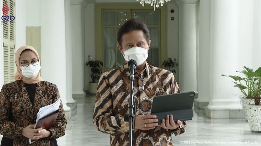 Menteri Kesehatan (Menkes), Budi Gunadi Sadikin Mengenai Perkembangan Kasus Obat Gagal Ginjal Akut, Istana Bogor, 24 Okt 2022 (Tangkapan Layar Youtube Sekretariat Presiden)