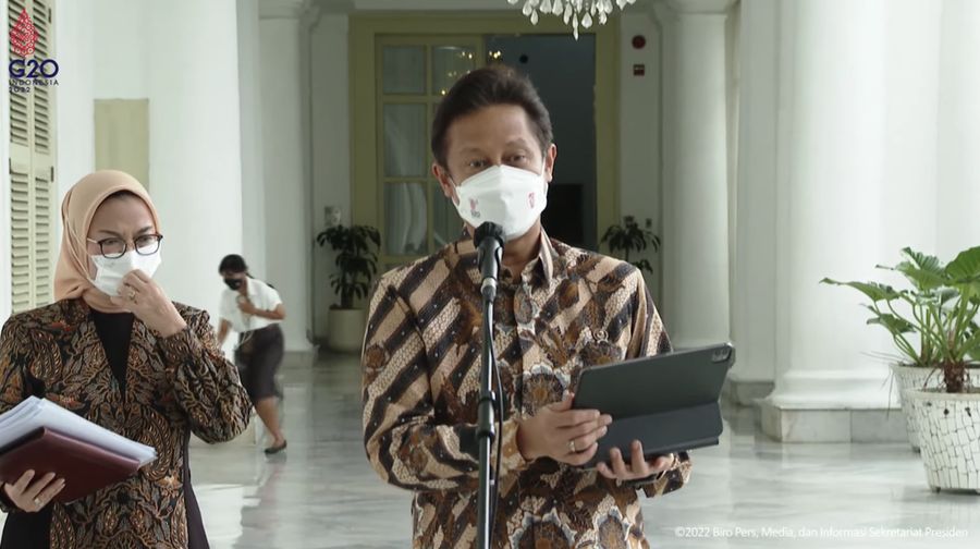 Menteri Kesehatan (Menkes), Budi Gunadi Sadikin Mengenai Perkembangan Kasus Obat Gagal Ginjal Akut, Istana Bogor, 24 Okt 2022 (Tangkapan Layar Youtube Sekretariat Presiden)