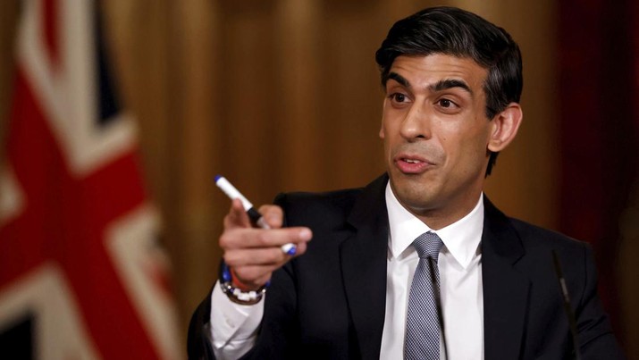 FILE Britain's Chancellor of the Exchequer Rishi Sunak speaks during a press conference following the 2021 Budget, in 10 Downing Street, London, Wednesday, March 3, 2021. Sunak ran for Britain’s top job and lost. Now he’s back with a second chance to become prime minister.