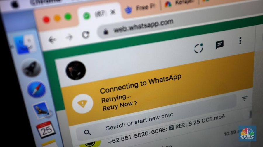 Ilustrasi WhatsApp Down (CNBC Indonesia/ Andrean Kristianto)