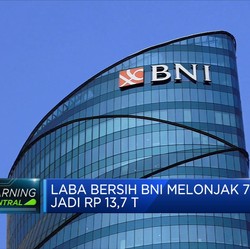 Laba Bersih BNI Melejit 76,8% Jadi Rp 13,7 Triliun