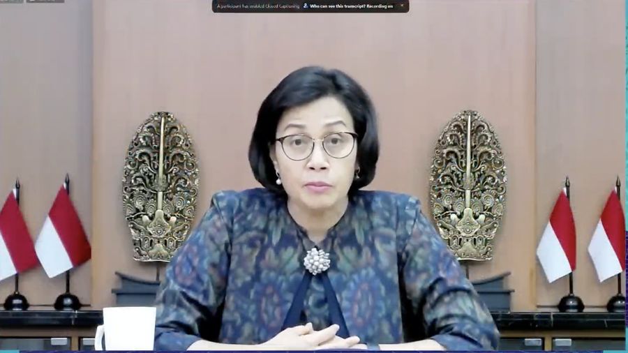 Menteri Keuangan Sri Mulyani dalam acara Leaders Talk Series #2 dengan tema