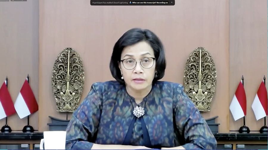 Menteri Keuangan Sri Mulyani dalam acara Leaders Talk Series #2 dengan tema