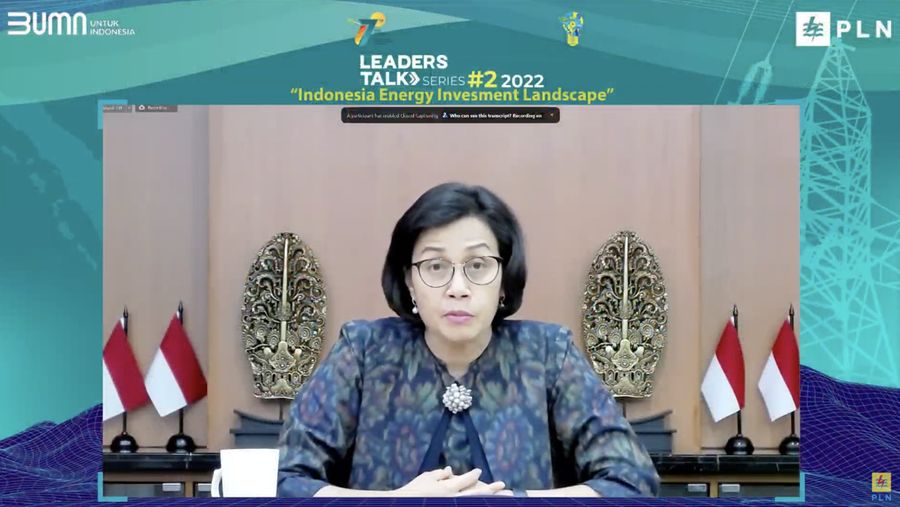 Menteri Keuangan Sri Mulyani dalam acara Leaders Talk Series #2 dengan tema 