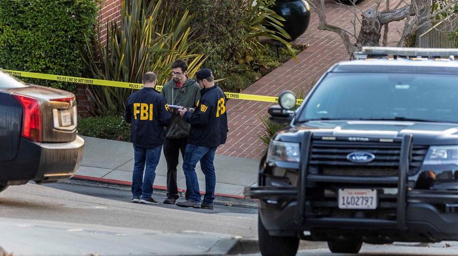 Members of law enforcement work outside the home of U.S. House Speaker Nancy Pelosi after her husband Paul Pelosi was violently assaulted during a break-in at their house in San Francisco, California, U.S., in this screen grab taken from video October 28, 2022. KGO TV via ABC via REUTERS. ATTENTION EDITORS - THIS IMAGE HAS BEEN SUPPLIED BY A THIRD PARTY MANDATORY COURTESY ABC AFFILIATE KGO/NO RESALE