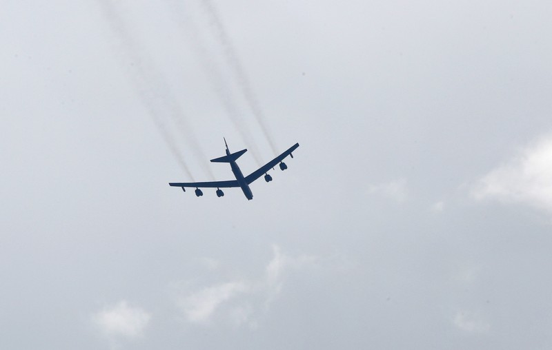 Enam pesawat pengebom B-52 berkemampuan nuklir ke sebuah pangkalan udara di Australia utara. ( Dok. File AP/Boris Grdanoski) Enam pesawat pengebom B-52 berkemampuan nuklir ke sebuah pangkalan udara di Australia utara. ( Dok. File AP/Boris Grdanoski)