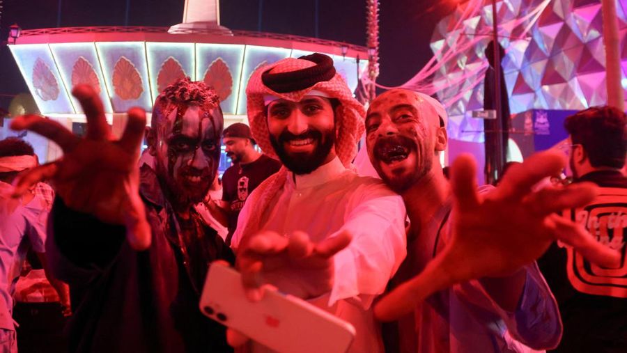 Perayaan Halloween dimulai di Riyadh, Arab Saudi , setelah Boulevard diubah menjadi arena pesta kostum dengan tajuk “Akhir Pekan Menakutkan