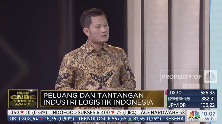 Andree Susanto Founder & Ceo Waresix, dalam acara CNBC Indonesia Awards 2022. (Tangkapan layar CNBC Indonesia TV)