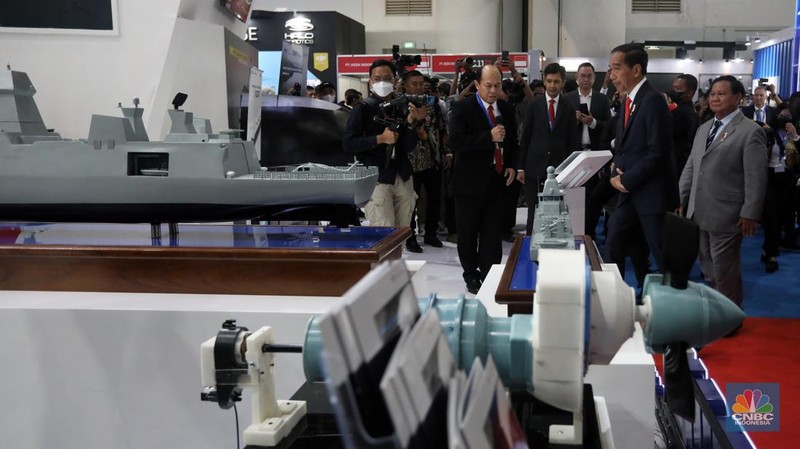 Presiden Joko Widodo (Jokowi) menghadiri Indo Defence 2022 Expo & Forum di JIExpo Kemayoran, Jakarta Pusat, Rabu (2/11/2022). (CNBC Indonesia/Andrean Kristianto)