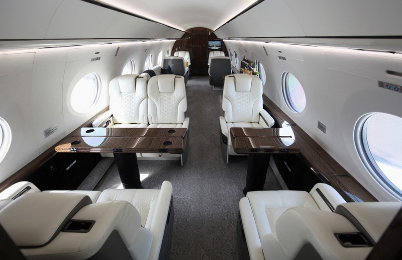 G700 diluncurkan pada Oktober 2019. Pesawat ini akan menggantikan G650ER yang digunakan Elon Musk saat ini. (REUTERS/GREGG NEWTON) G700 diluncurkan pada Oktober 2019. Pesawat ini akan menggantikan G650ER yang digunakan Elon Musk saat ini. (REUTERS/GREGG NEWTON)