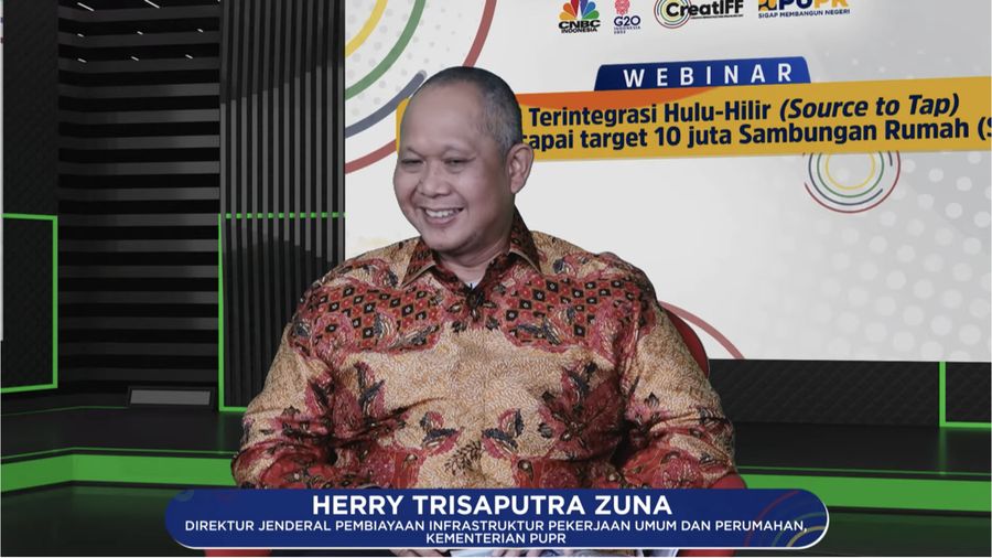 Herry Trisaputra Zuna dalam acara Webinar SPAM Terintegrasi Hulu-Hilir. (Tangkapan Layar Youtube PUPR_Pembiayaan)