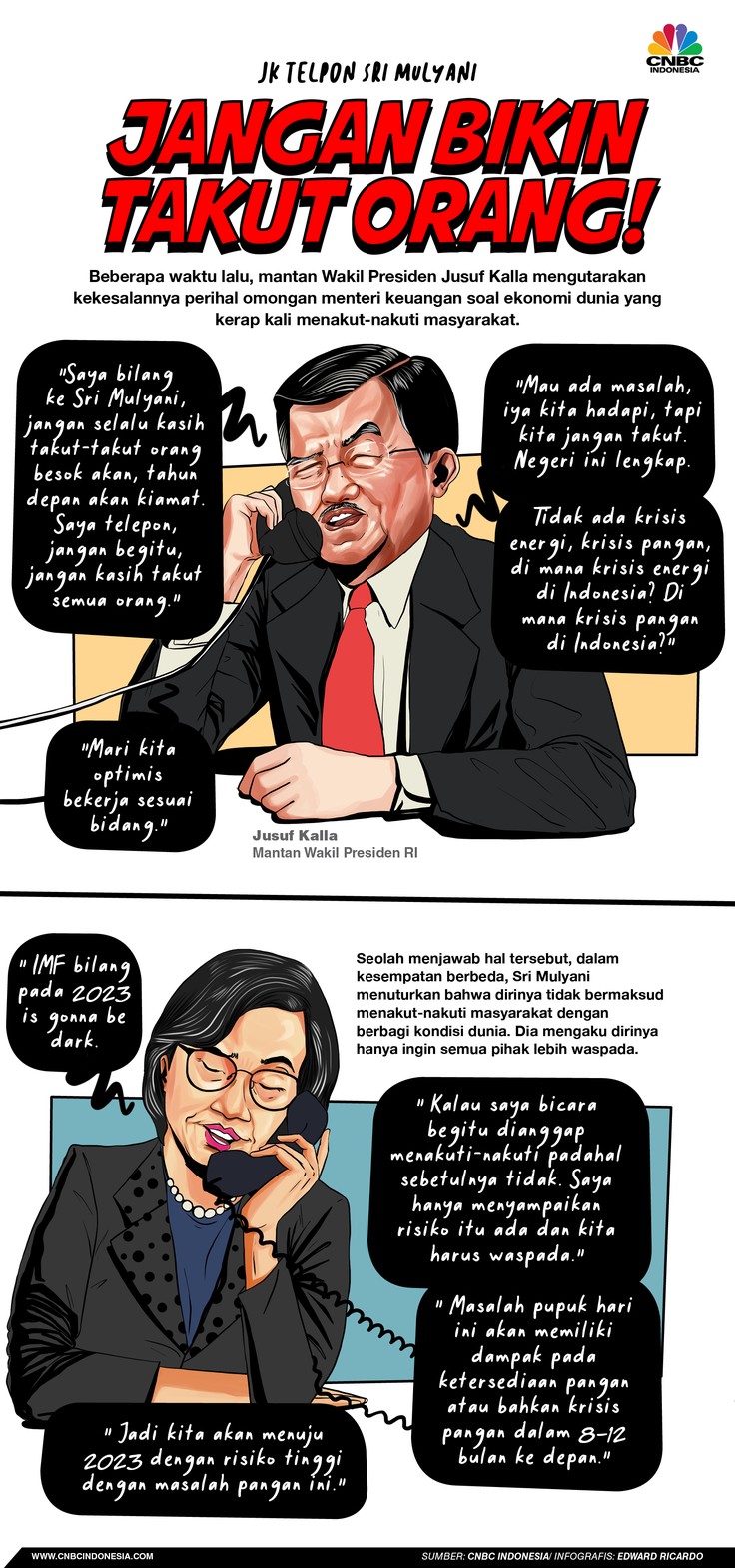Infografis, JK Telpon Sri Mulyani: Jangan Bikin Orang Takut!