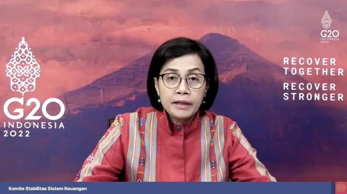 Konferensi pers hasil rapat berkala KSSK IV tahun 2022. (Tangkapan layar Youtube Kemenkeu RI) Konferensi pers hasil rapat berkala KSSK IV tahun 2022. (Tangkapan layar Youtube Kemenkeu RI)