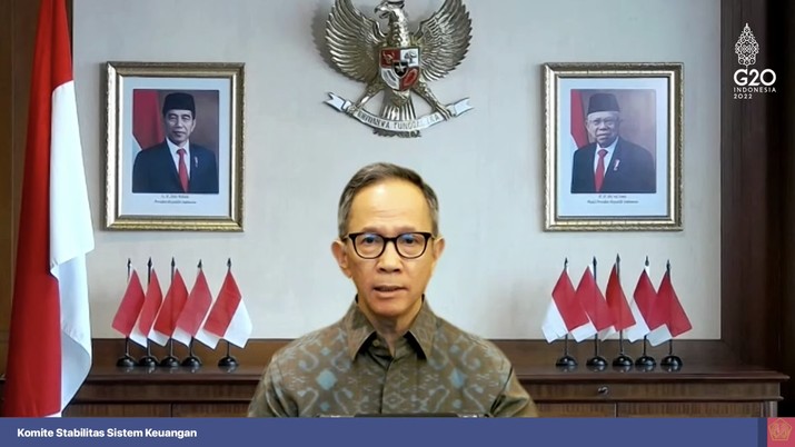 Mahendra Siregar dalam acara konferensi pers hasil rapat berkala KSSK IV tahun 2022. (Tangkapan layar Youtube Kemenkeu RI) Mahendra Siregar dalam acara konferensi pers hasil rapat berkala KSSK IV tahun 2022. (Tangkapan layar Youtube Kemenkeu RI)