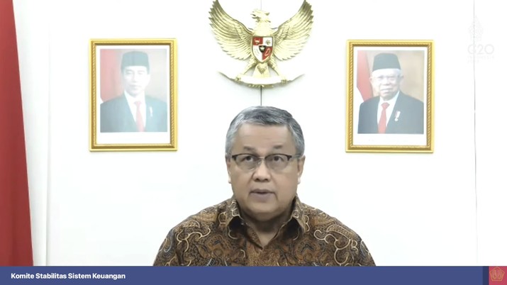 Perry Warjiyo dalam acara konferensi pers hasil rapat berkala KSSK IV tahun 2022. (Tangkapan layar Youtube Kemenkeu RI) Perry Warjiyo dalam acara konferensi pers hasil rapat berkala KSSK IV tahun 2022. (Tangkapan layar Youtube Kemenkeu RI)