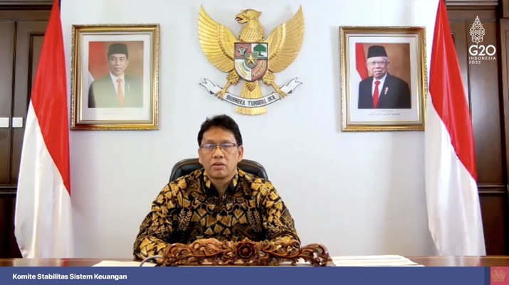 Purbaya Yudhi Sadewa dalam acara konferensi pers hasil rapat berkala KSSK IV tahun 2022. (Tangkapan layar Youtube Kemenkeu RI) Purbaya Yudhi Sadewa dalam acara konferensi pers hasil rapat berkala KSSK IV tahun 2022. (Tangkapan layar Youtube Kemenkeu RI)