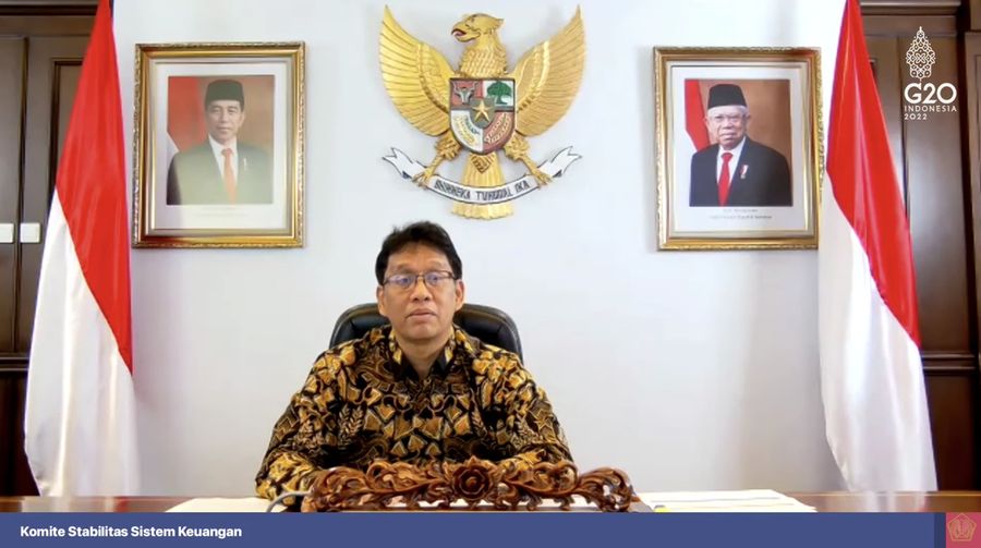 Purbaya Yudhi Sadewa dalam acara konferensi pers hasil rapat berkala KSSK IV tahun 2022. (Tangkapan layar Youtube Kemenkeu RI)
