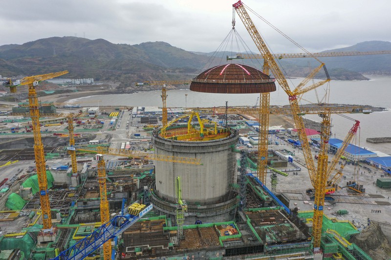 Konstruksi pembangkit listrik tenaga nuklir Zhejiang San'ao pada 3 November 2022 di Kabupaten Cangnan, Kota Wenzhou, Provinsi Zhejiang Cina. (VCG via Getty Images) Konstruksi pembangkit listrik tenaga nuklir Zhejiang San'ao pada 3 November 2022 di Kabupaten Cangnan, Kota Wenzhou, Provinsi Zhejiang Cina. (VCG via Getty Images)