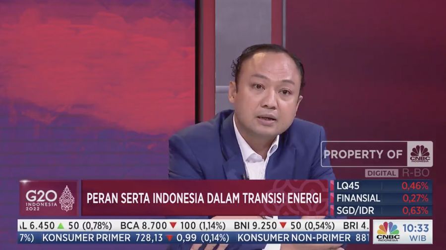 Direktur PT Bayan Resources Indonesia Tbk Alexander Ery Wibowo dalam acara CNBC Indonesia G20 Forum dengan tema 'The Future of Indonesian Energy Transition'.