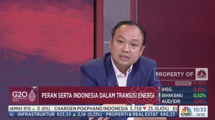 Direktur PT Bayan Resources Indonesia Tbk Alexander Ery Wibowo dalam acara CNBC Indonesia G20 Forum dengan tema 'The Future of Indonesian Energy Transition'.