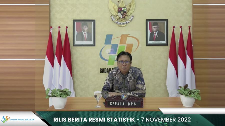 Kepala Badan Pusat Statistik (BPS), Margo Yuwono Saat Mengumumkan Pertumbuhan Ekonomi Indonesia Triwulan III-2022 dan Keadaan Ketenagakerjaan Indonesia Agustus 2022.