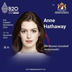 Di B20, Anne Hathaway Beberkan Diskriminasi pada Perempuan