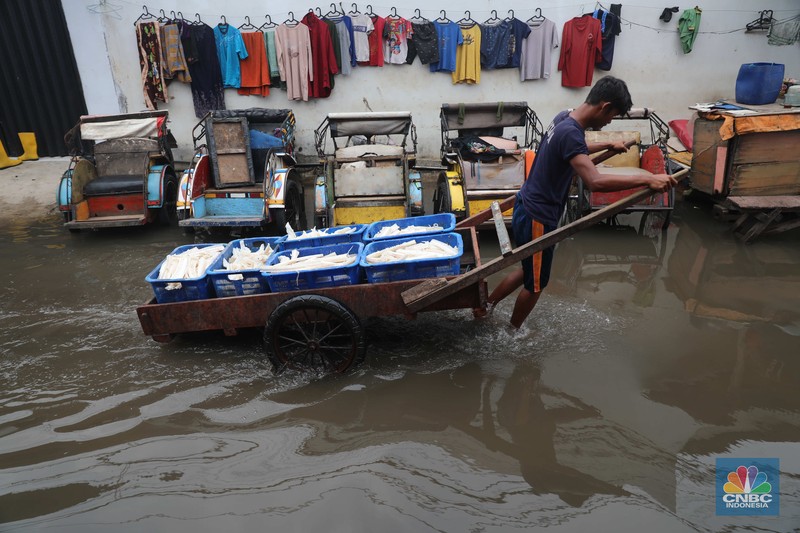 Pesisir Muara Angke di wilayah Pluit, Penjaringan, Jakarta Utara, terpantau masih aman dari terjangan banjir rob pada (9/11/2022). Pesisir Muara Angke di wilayah Pluit, Penjaringan, Jakarta Utara, terpantau masih aman dari terjangan banjir rob pada (9/11/2022). (CNBC Indonesia/ Muhammad Sabki)