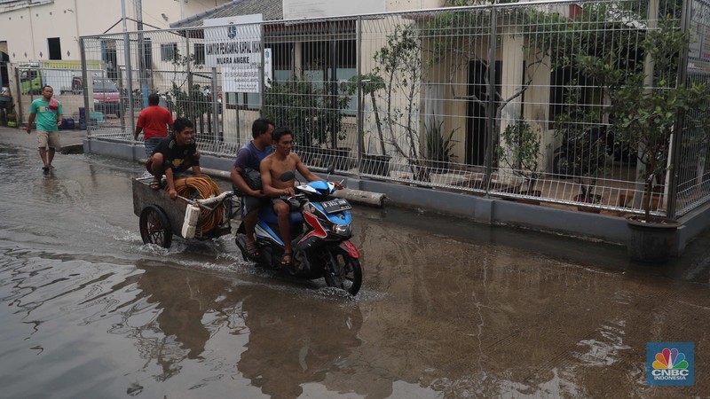 Pesisir Muara Angke di wilayah Pluit, Penjaringan, Jakarta Utara, terpantau masih aman dari terjangan banjir rob pada (9/11/2022). Pesisir Muara Angke di wilayah Pluit, Penjaringan, Jakarta Utara, terpantau masih aman dari terjangan banjir rob pada (9/11/2022). (CNBC Indonesia/ Muhammad Sabki)
