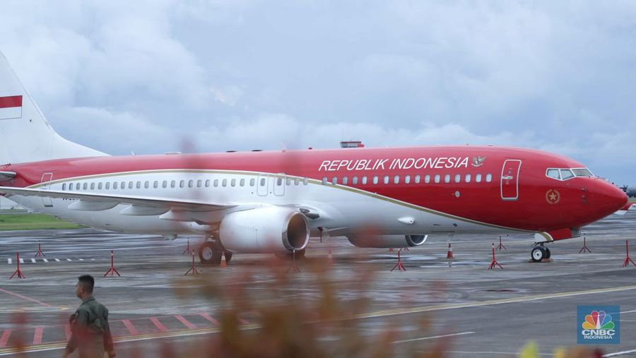 Susana parkir pesawat VVIP I Gusti Ngurah Rai, Bali jelang KTT G20. (CNBC Indonesia/Tri Susilo)