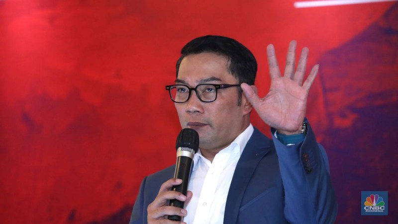 Gubernur Jawa Barat, Ridwan Kamil dalam forum B20 di Bali Nusa Dua Convention Center (BNDCC) Bali, Jumat (11/11/2022). (CNBC Indonesia/Tri Susilo)