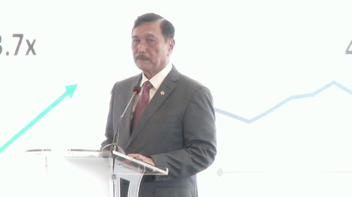 Menko Bidang Kemaritiman dan Investasi (Menko Marves) Luhut Binsar Pandjaitan dalam acara Indonesia Net Zero Summit 2022 : Decarbonization at All Cost. Menko Bidang Kemaritiman dan Investasi (Menko Marves) Luhut Binsar Pandjaitan dalam acara Indonesia Net Zero Summit 2022 : Decarbonization at All Cost. (Tangkapan Layar via Youtube Kadin Indonesia)