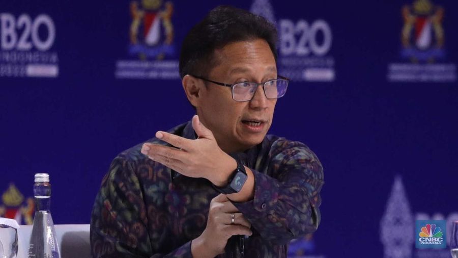 Budi Gunadi Sadikin dalam acara Talk show B20 Summit di BNDCC Nusa Dua Bali, Minggu (13/11/2022). (²©²ÊÍøÕ¾/Tri Susilo)