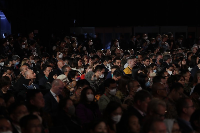Pembukaan B20 Summit di BNDCC, Nusa Dua, Bali, Minggu (13/11/2022). (CNBC Indonesia/Tri Susilo)