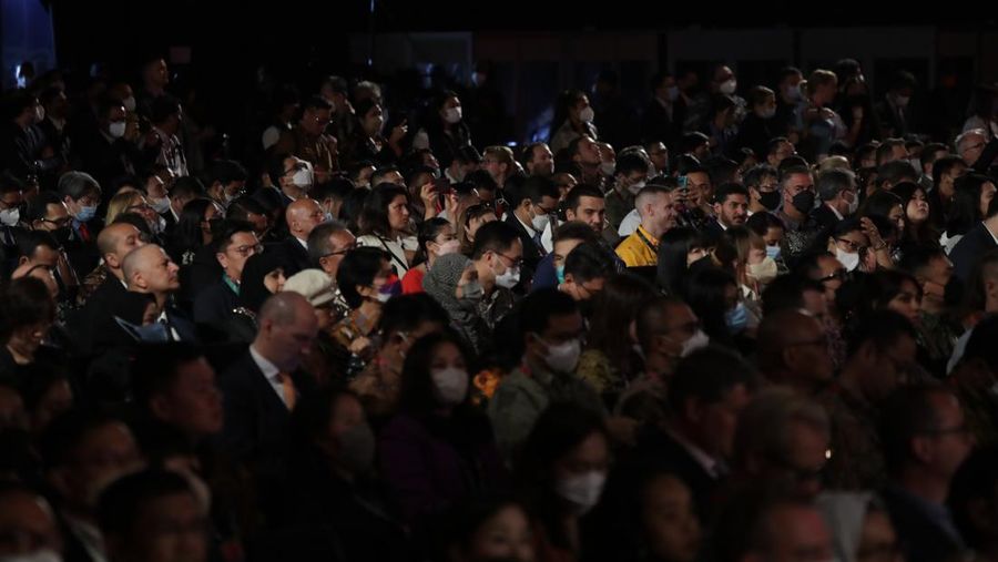 Pembukaan B20 Summit di BNDCC, Nusa Dua, Bali, Minggu (13/11/2022). (CNBC Indonesia/Tri Susilo)