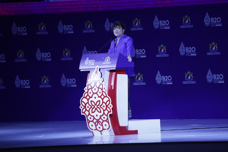 Pembukaan B20 Summit di BNDCC, Nusa Dua, Bali, Minggu (13/11/2022). (CNBC Indonesia/Tri Susilo)