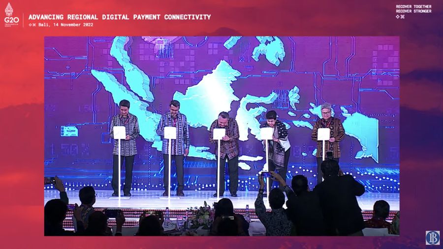 Bank Indonesia menginisiasi kerja sama konektivitas sistem pembayaran dengan bank sentral lain di kawasan, diawali dengan lima negara di kawasan sebagai fase awal. (Tangkapan Layar Youtube Bank Indonesia)