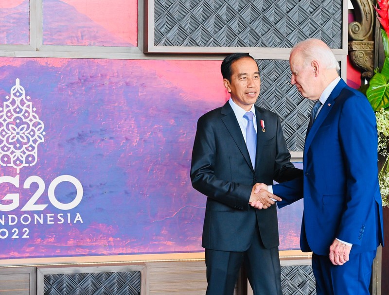 Pertemuan bilateral Presiden Joko Widodo dengan Presiden Amerika Serikat Joe Biden, The Apurva Kempinski Bali, 14 November 2022. Pertemuan bilateral Presiden Joko Widodo dengan Presiden Amerika Serikat Joe Biden, The Apurva Kempinski Bali, 14 November 2022. (Laily Rachev - Biro Pers Sekretariat Presiden)
