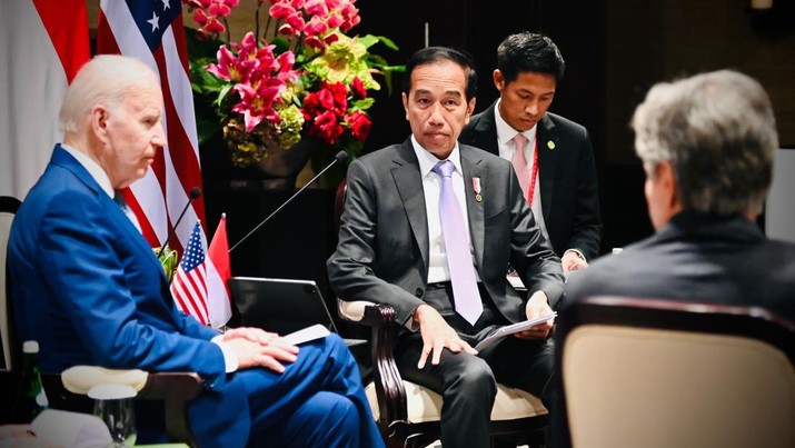 Pertemuan bilateral Presiden Joko Widodo dengan Presiden Amerika Serikat Joe Biden, The Apurva Kempinski Bali, 14 November 2022. Pertemuan bilateral Presiden Joko Widodo dengan Presiden Amerika Serikat Joe Biden, The Apurva Kempinski Bali, 14 November 2022. (Laily Rachev - Biro Pers Sekretariat Presiden)