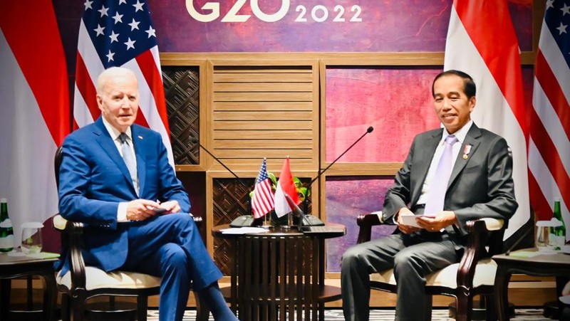Pertemuan bilateral Presiden Joko Widodo dengan Presiden Amerika Serikat Joe Biden, The Apurva Kempinski Bali, 14 November 2022. (Laily Rachev - Biro Pers Sekretariat Presiden)