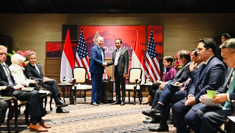 Pertemuan bilateral Presiden Joko Widodo dengan Presiden Amerika Serikat Joe Biden, The Apurva Kempinski Bali, 14 November 2022. (Laily Rachev - Biro Pers Sekretariat Presiden)