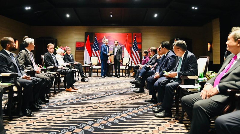 Pertemuan bilateral Presiden Joko Widodo dengan Presiden Amerika Serikat Joe Biden, The Apurva Kempinski Bali, 14 November 2022. (Laily Rachev - Biro Pers Sekretariat Presiden)