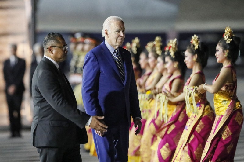 Mobil Presiden AS Joe Biden dalam kunjungan Konferensi Tingkat TInggi G20 di Bali. Mobil Presiden AS Joe Biden dalam kunjungan Konferensi Tingkat TInggi G20 di Bali. (Tangkapan Layar Youtube Sekretariat Presiden)