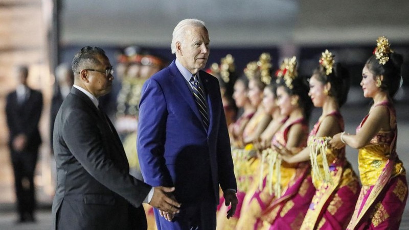 Mobil Presiden AS Joe Biden dalam kunjungan Konferensi Tingkat TInggi G20 di Bali. (Tangkapan Layar Youtube Sekretariat Presiden)