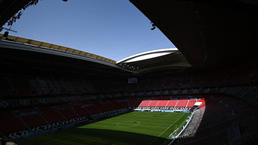 The Al-Bayt Stadium in al-Khor is pictured on November 12, 2022, ahead of the Qatar 2022 FIFA World Cup football tournament. (Photo by Gabriel BOUYS / AFP) (Photo by GABRIEL BOUYS/AFP via Getty Images)