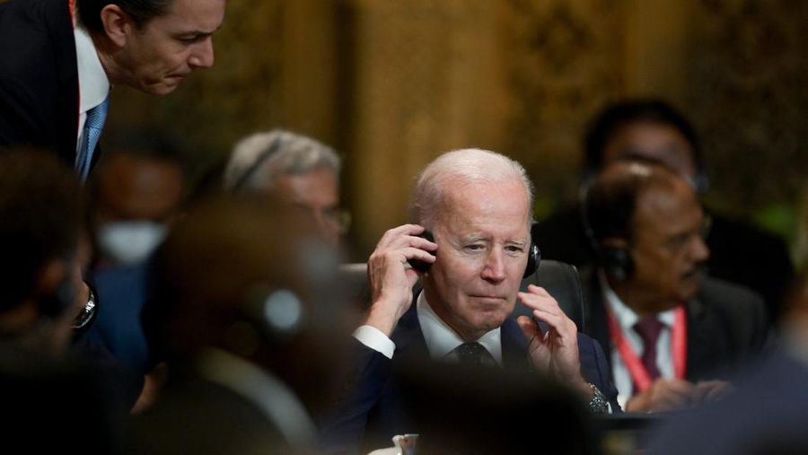 US President Joe Biden attends the opening of the G20 Summit in Nusa Dua on the Indonesian resort island of Bali on November 15, 2022. BAY ISMOYO/Pool via REUTERS
