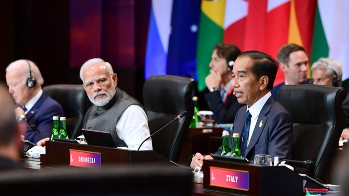 Pembukaan Sesi 2 Konferensi Tingkat Tinggi (KTT) G20 Dibuka oleh Presiden Joko Widodo. Pembukaan Sesi 2 Konferensi Tingkat Tinggi (KTT) G20 Dibuka oleh Presiden Joko Widodo. (Muchlis Jr - Biro Pers Sekretariat Presiden)