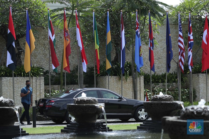 Suasana Hotel Apurva jelang acara puncak KTT G2O, Selasa (13/11/2022). (CNBC Indonesia/Tri Susilo)