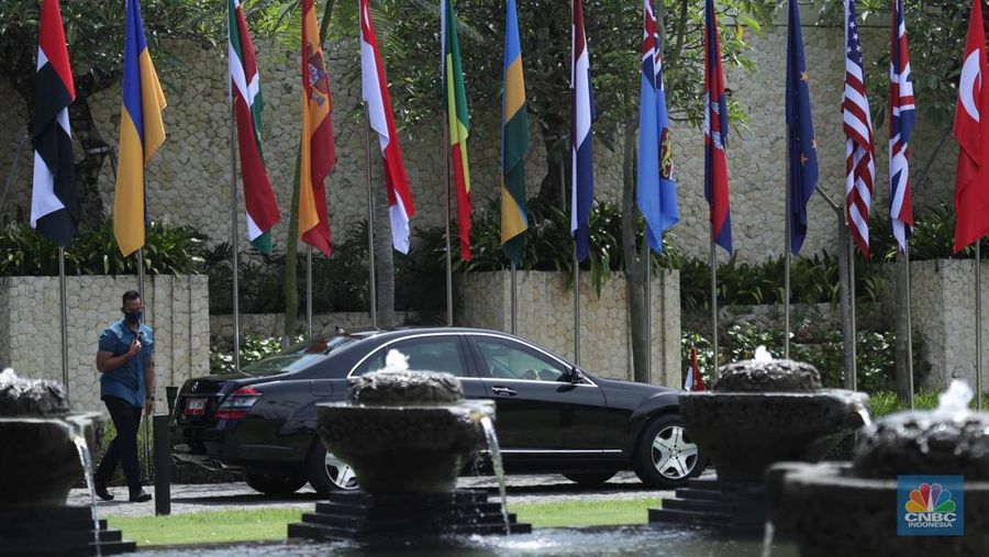 Suasana Hotel Apurva jelang acara puncak KTT G2O, Selasa (13/11/2022). (CNBC Indonesia/Tri Susilo)