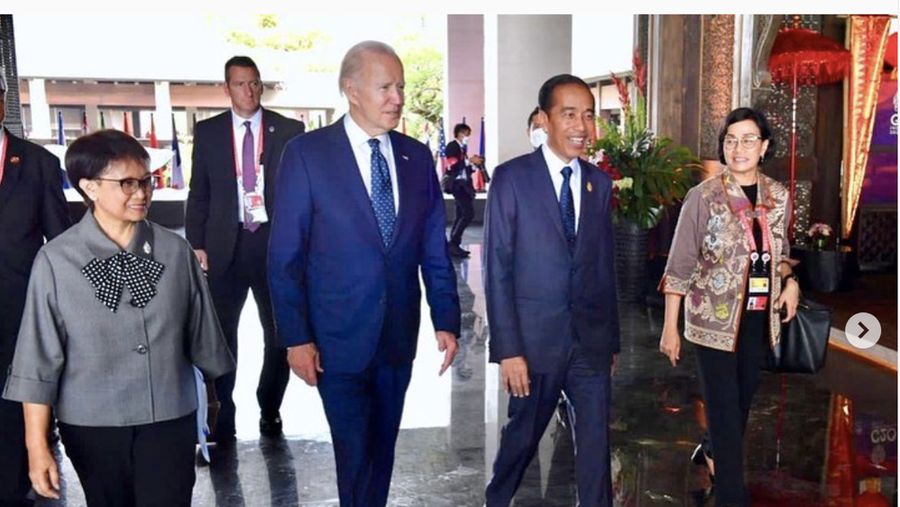 Dua Srikandi Dalam KTT 2022 G20. (Tangkapan Layar Youtube Sekretariat Presiden)