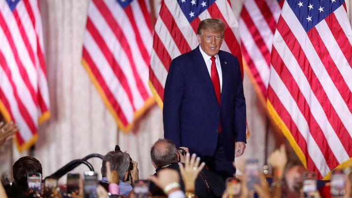 USA-ELECTION/TRUMP Former U.S. President Donald Trump makes an announcement of his plans to run for president in the 2024 U.S. presidential election at his Mar-a-Lago estate in Palm Beach, Florida, U.S. November 15, 2022. REUTERS/Octavio Jones
